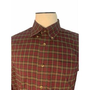 LL Bean Traditional fit  men’s Red Plaid long sleeve shirt XL LONG SLEEVE